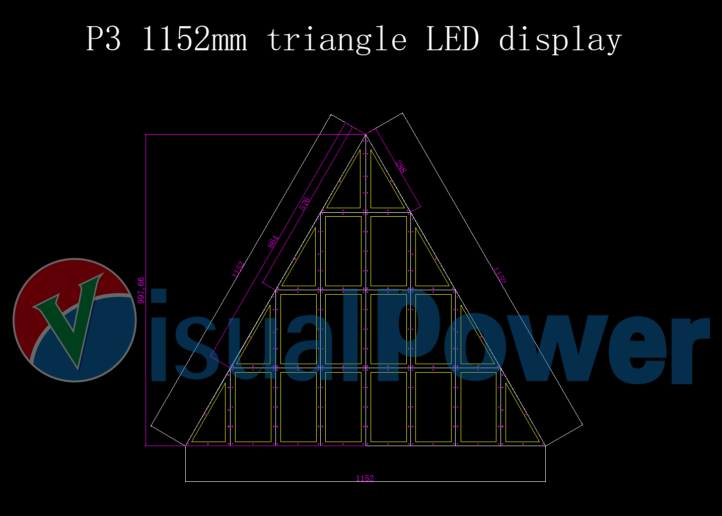 Visualpower triangle shape led screen_triangle LED display_creative LED  display_interior design