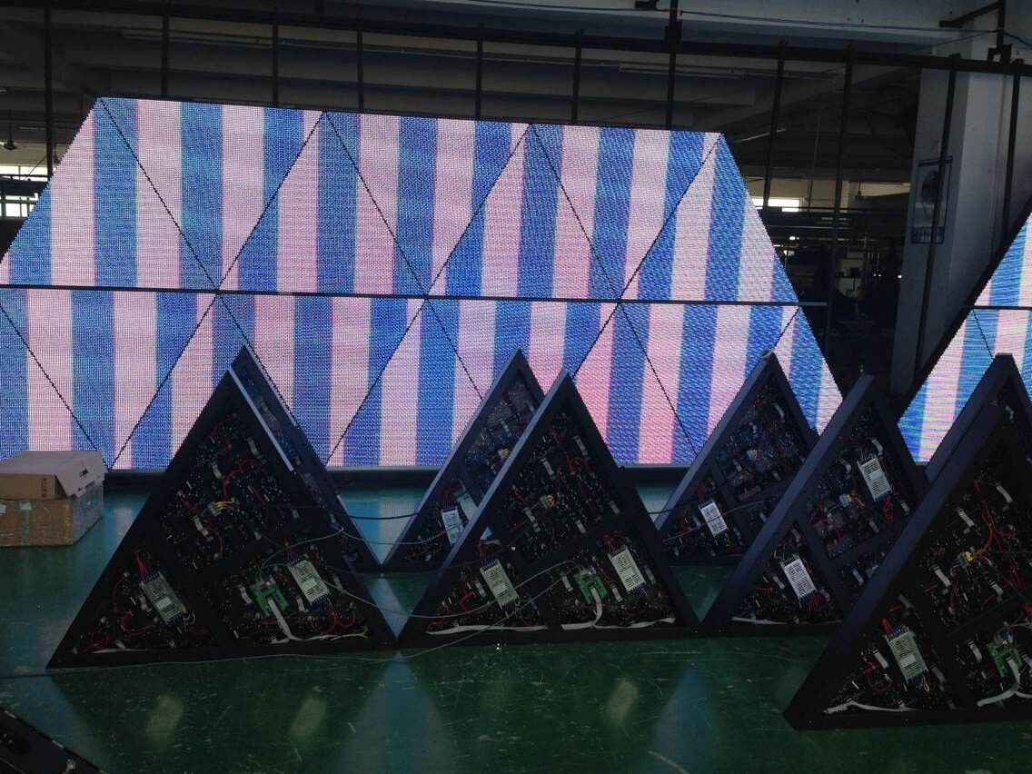 Visualpower triangle shape led screen_triangle LED display_creative LED  display_interior design